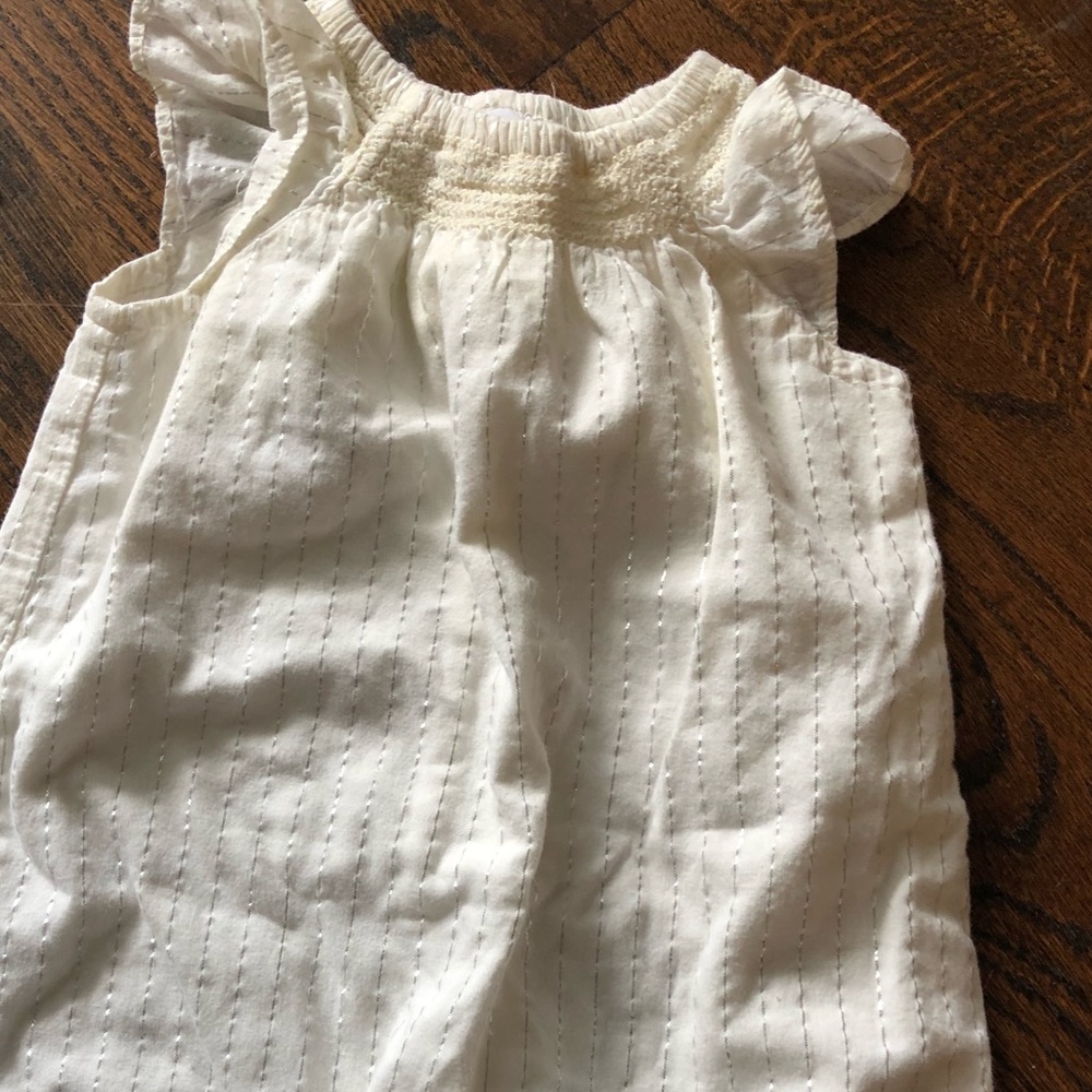 Baby Gap 0-3 month cream and silver 1 piece